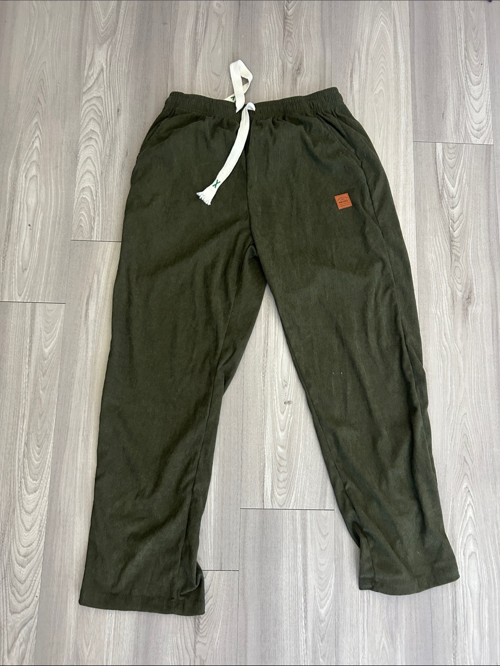 Men's Casual Drawstring Pants - Olive